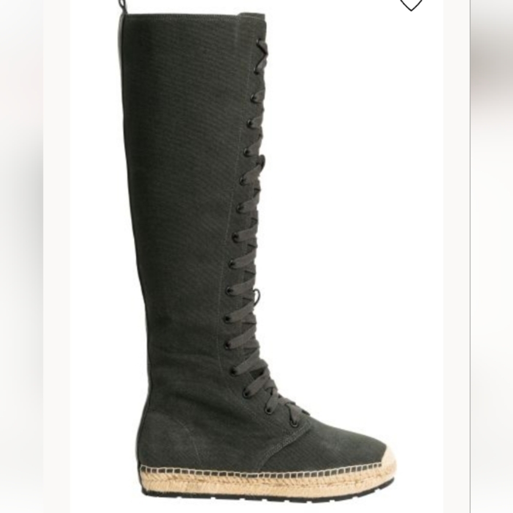 H&M Studio Collection Lace-Up Espadrille Cotton Boots